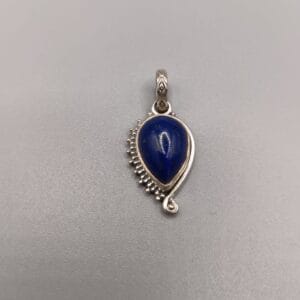 Colgante elegante plata de ley con piedra lapizlazuli ovalado