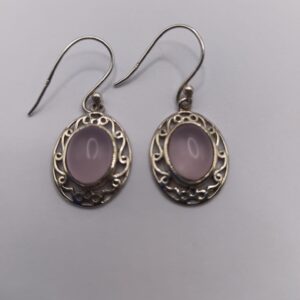 pendientes de cuarzo rosa